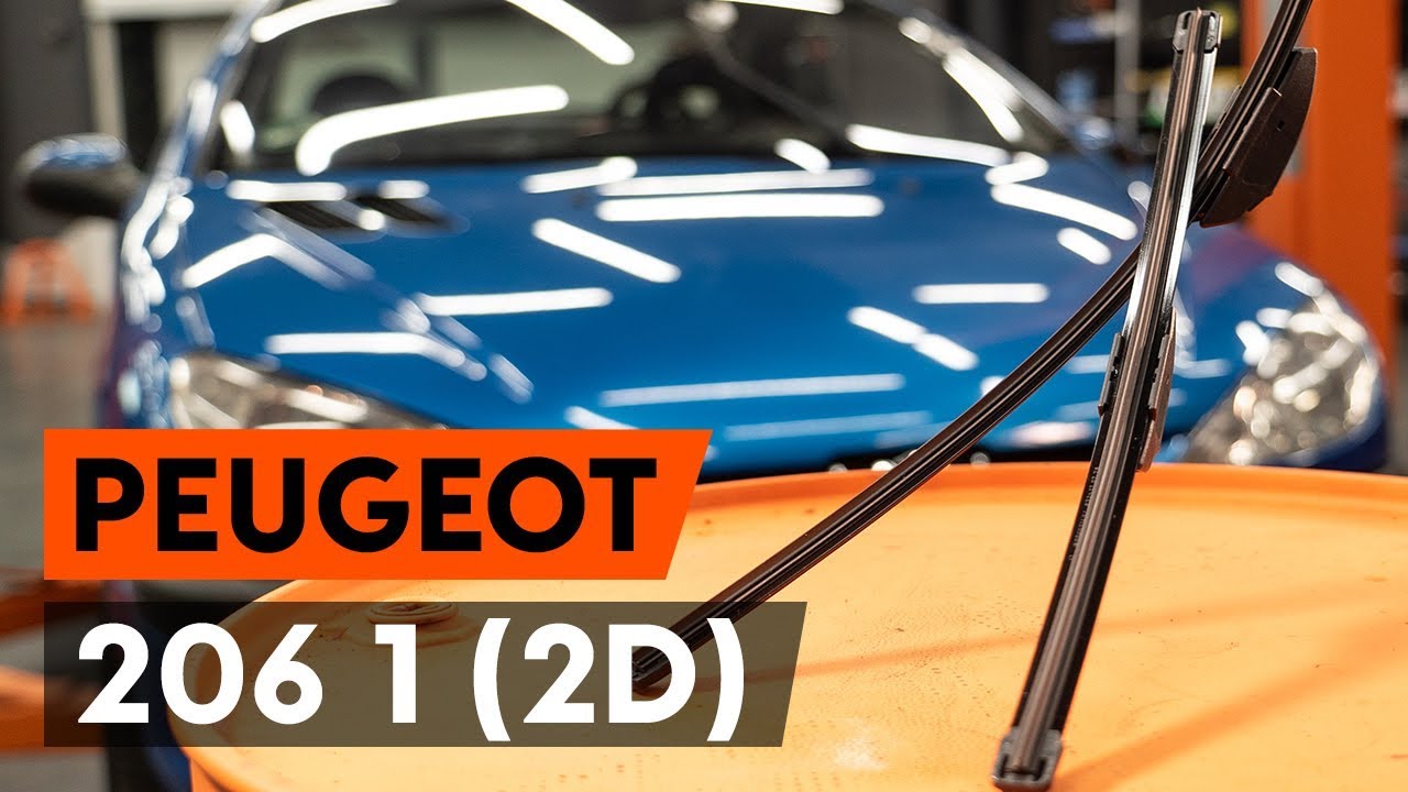 Como mudar escovas do limpa vidros da parte dianteira em Peugeot 206 CC 2D - guia de substituição