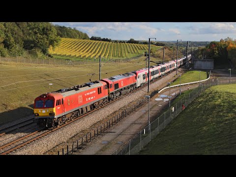 DB Cargo 92015 + 66001 deliver brand new TfW Class 756s on HS1! 24/10/23