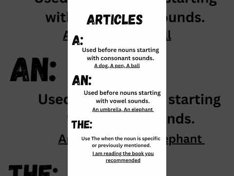 How to use articles correctly? Articles a an the