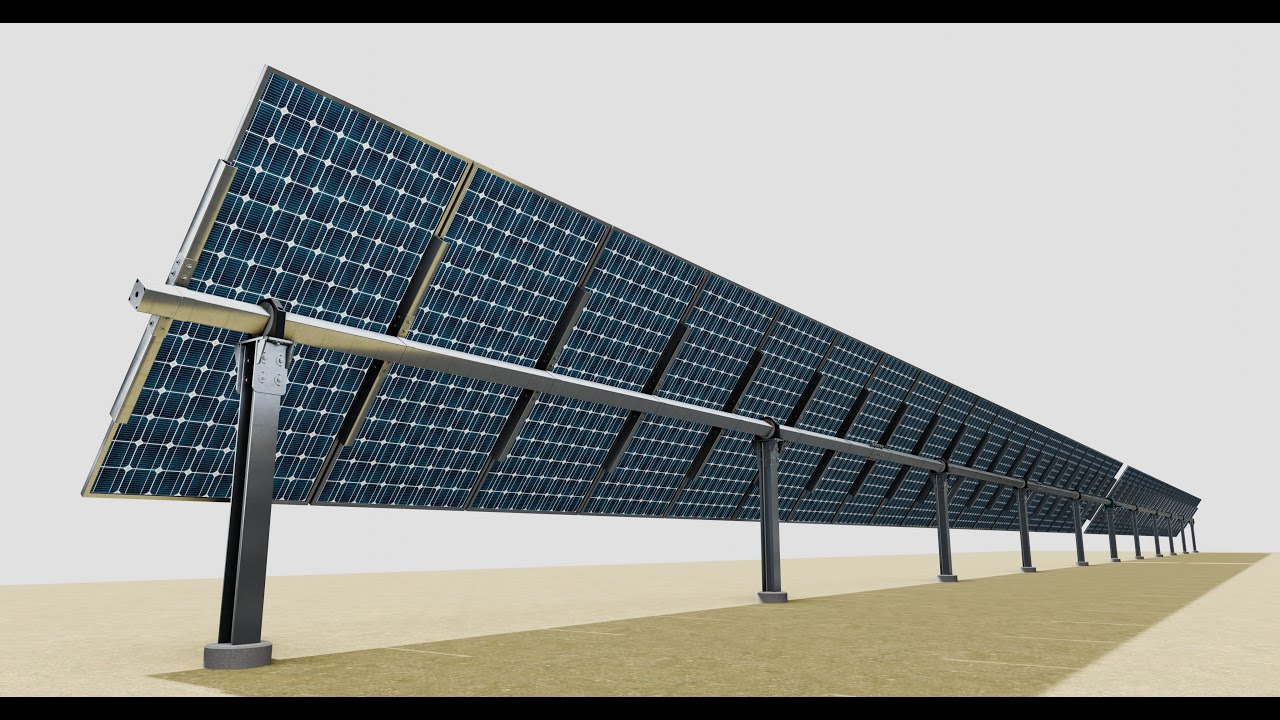 Solar Tracker Table 1x20x2-55-0-55 Degree 3D Model