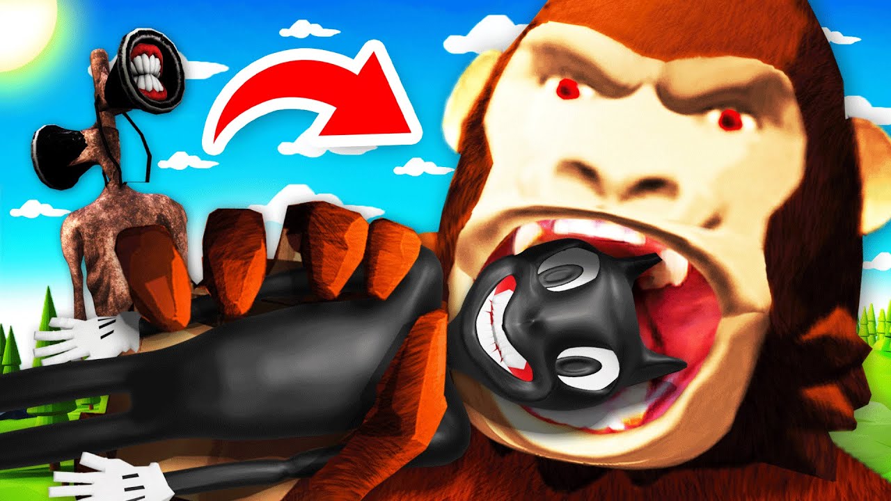 EATING CARTOON CAT As GIANT VIRTUAL REALITY GORILLA (GrowRilla VR Funny Gameplay)