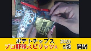 2025 カルビー プロ野球スピリッツＡ チップス 5袋　開封 - みづの廃信