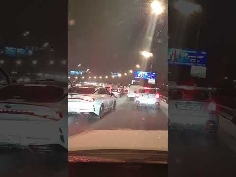 Москва пробки,первый снег.