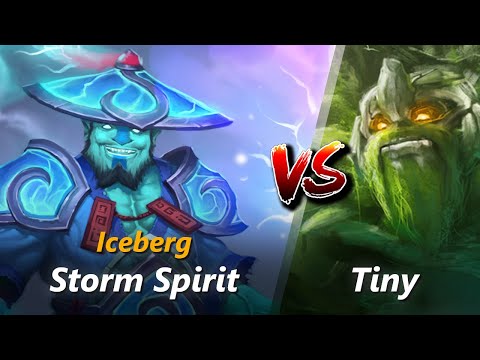 How to Storm Spirit mid vs Tiny (feat. Iceberg) | First 10 minutes