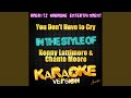 You Don T Have To Cry In The Style Of Kenny Lattimore Chante Moore Karaoke Version