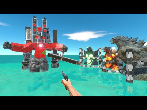 FPS Avatar Rescue Godzilla Squad and Fighting Titan Speakerman - Animal Revolt Battle Simulator