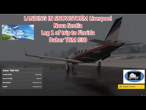 Daher TBM 930 Autopilot and VFR Landing Bridgewater to Liverpool on Florida Trip