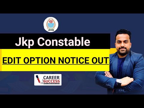 Jkp Constable EDIT OPTION  OUT | Breaking news | @CareerSuccessJammuJkp Constable 2024