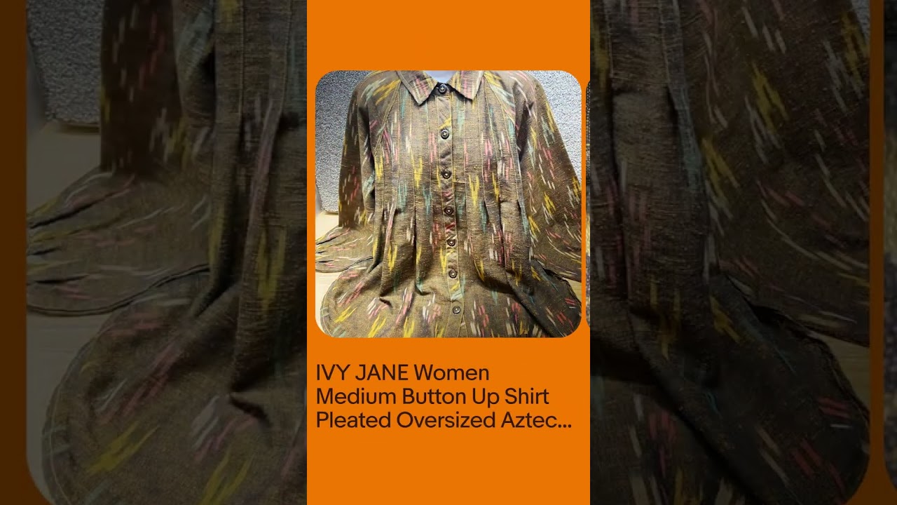 IVY JANE Women Medium Button Up Shirt Pleated Oversized Aztec Western Flowy