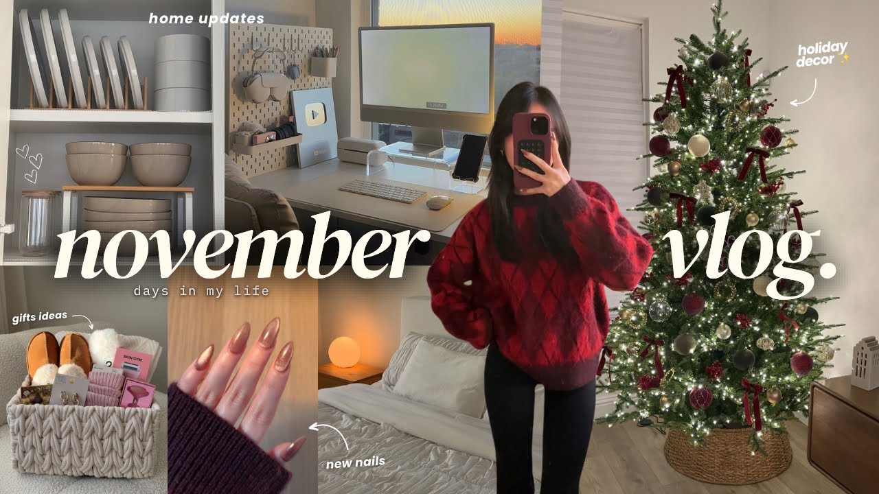 november vlog 🧸 simple days at home, decorating for christmas, home updates