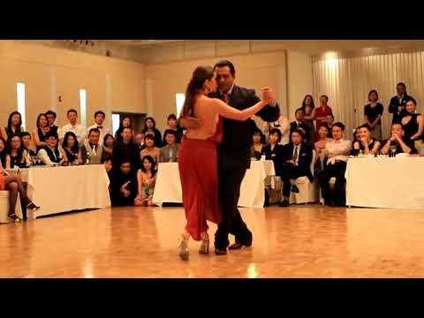  Carolina Bonaventura  and  Francisco Forquera  are  dancing  to  the  milonga  "  Tango Negro  "
