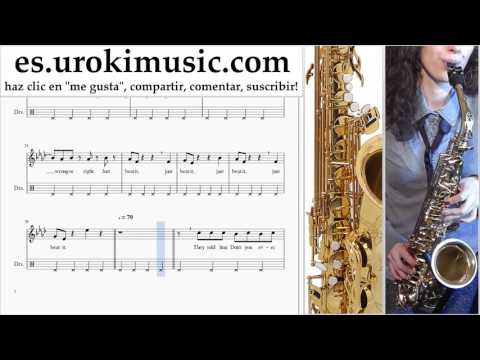 Tutorial de Saxofon (tenor) Michael Jackson - Beat It Clases Notas Parte#2 um-i927