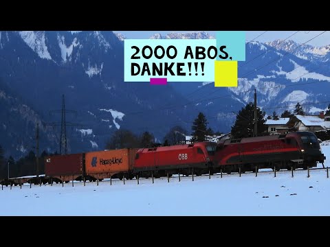 ARLBERGBAHN🏔 im Winter: Bings bis Braz mit Railjet-Lok zieht Güterzug, EC Transalpin, IC118 Bodensee