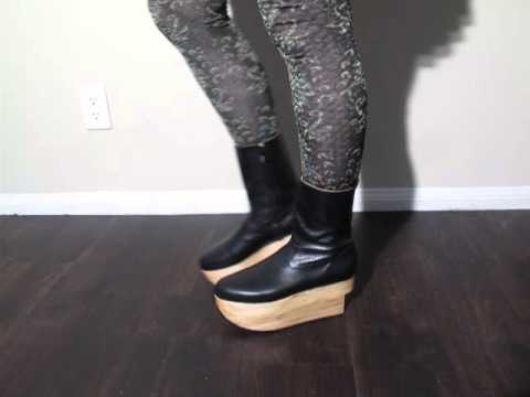 Vivienne Westwood Gold Label Rocking Horse Boots in Black Kid Leather