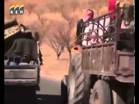 نزوح الأهالي جراء قصف للنظام في مدينة يبرود في محافظة ريف دمشق