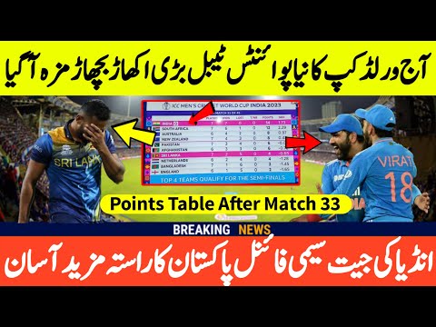 Icc World Cup Points Table 2023 Today After Match 33 | IND vs SL World Cup Match | Points Table
