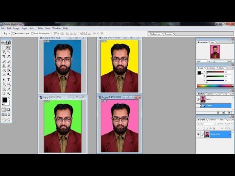 How to change background color of passport size photo in adobe photoshop 7.0