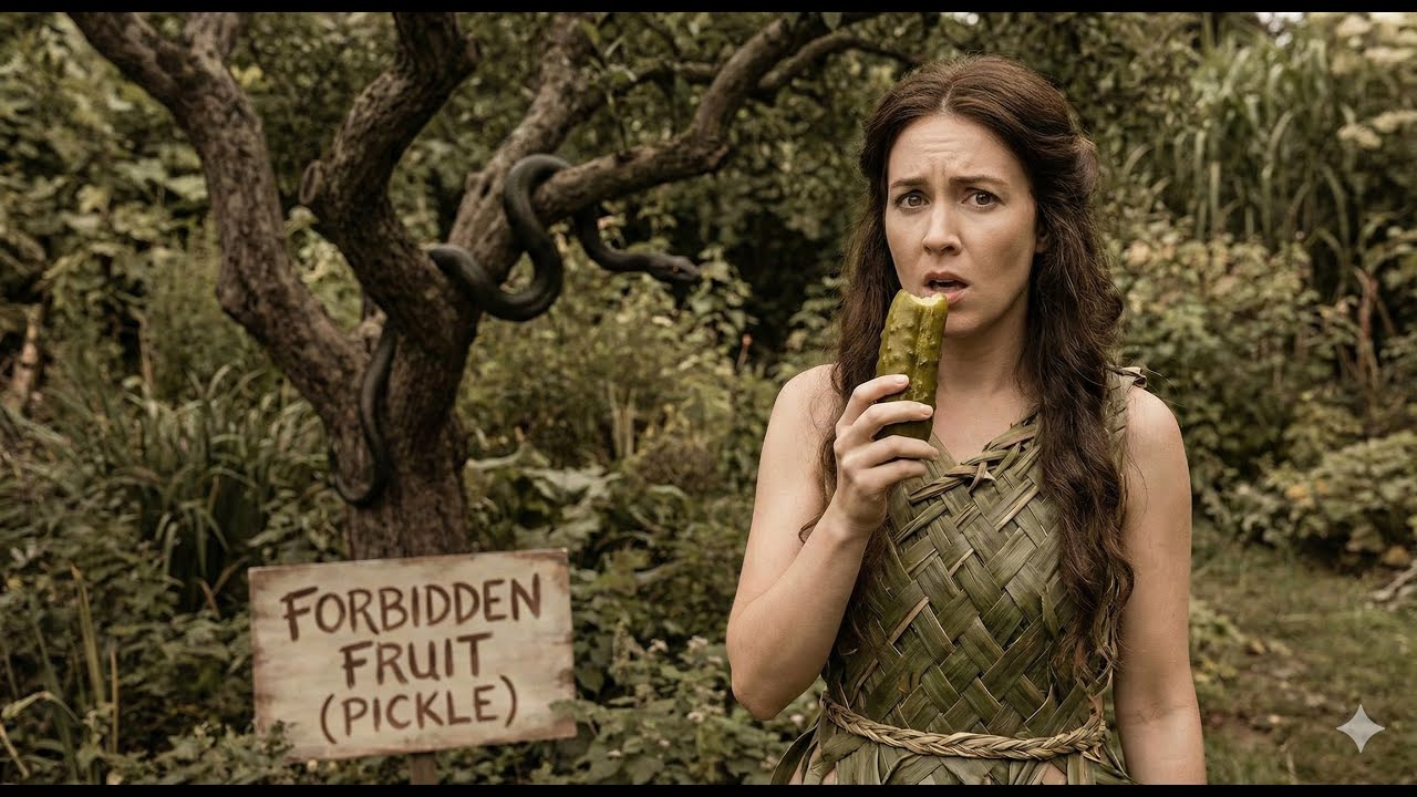 In the Garden of Eden, the Forbidden Fruit Was Actually a Poisoned Pickle... Promise.