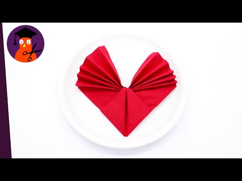 Servietten falten Herz DIY Deko für Muttertag, Geburtstag, Valentinstag & Hochzeit #wplus.tv