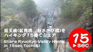 龍王峡（虹見橋、むささび橋）をハイキング！15秒でシェア。Share RyuoKyo Valley in 15seconds,Tochigi