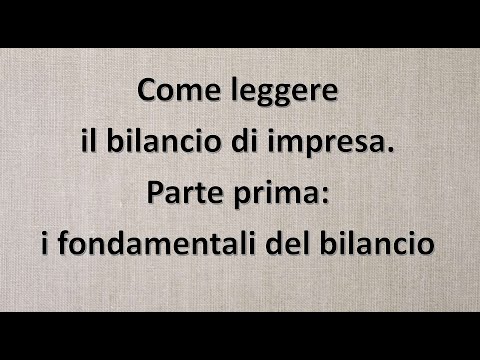 Come leggere il bilancio di impresa - 1