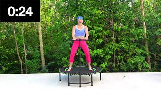 20 Mins Beginners Rebounding To Assist Balance with stability bar on a Leaps & Rebounds Trampoline