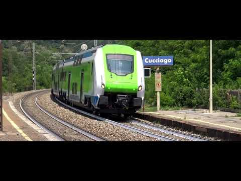 Treni sulla Como Milano, Stazione di Cucciago, Luglio 2020 [4k]