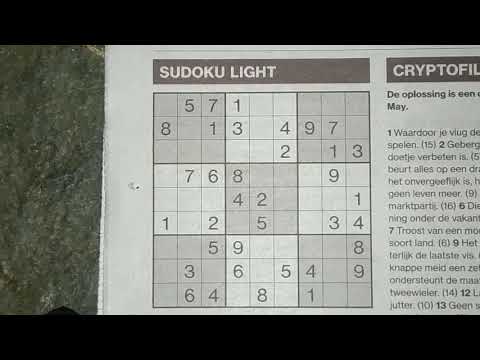 Enjoy this easy Light Sudoku puzzle (with a PDF file) 05-10-2019 part 1 of 2