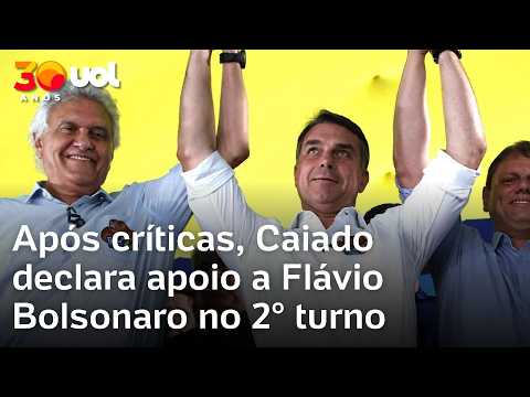 Caiado declara apoio a Flávio Bolsonaro no 2° turno após críticas