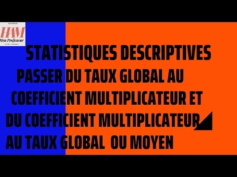 TD2-Statistiques Descriptives-EX3: Le Coefficient Multiplicateur Global, Moyen et Taux Moyen, Global