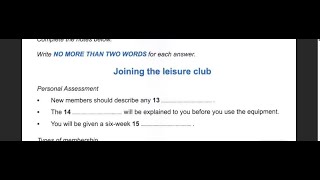 Joining the Leisure Club | Cambridge 10 listening test 1 Section 2 | HD AUDIO