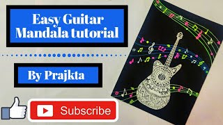 How To Draw Guitar And Music Note Mandala Art  Doo