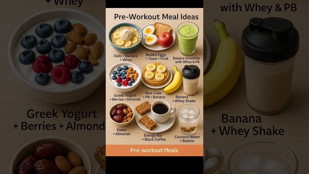 9 Pre-Workout Meal Ideas for Energy & Performance✅ #preworkout #shorts #viralvideo #preworkoutmeal