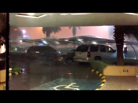 Heavy rain in Riyadh. View from Izdihar holiday inn
