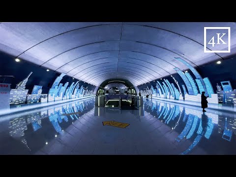 "4K" Visite a bela estação de metrô de Xangai｜City tour | Xangai 4K |Estação de metrô de Xangai