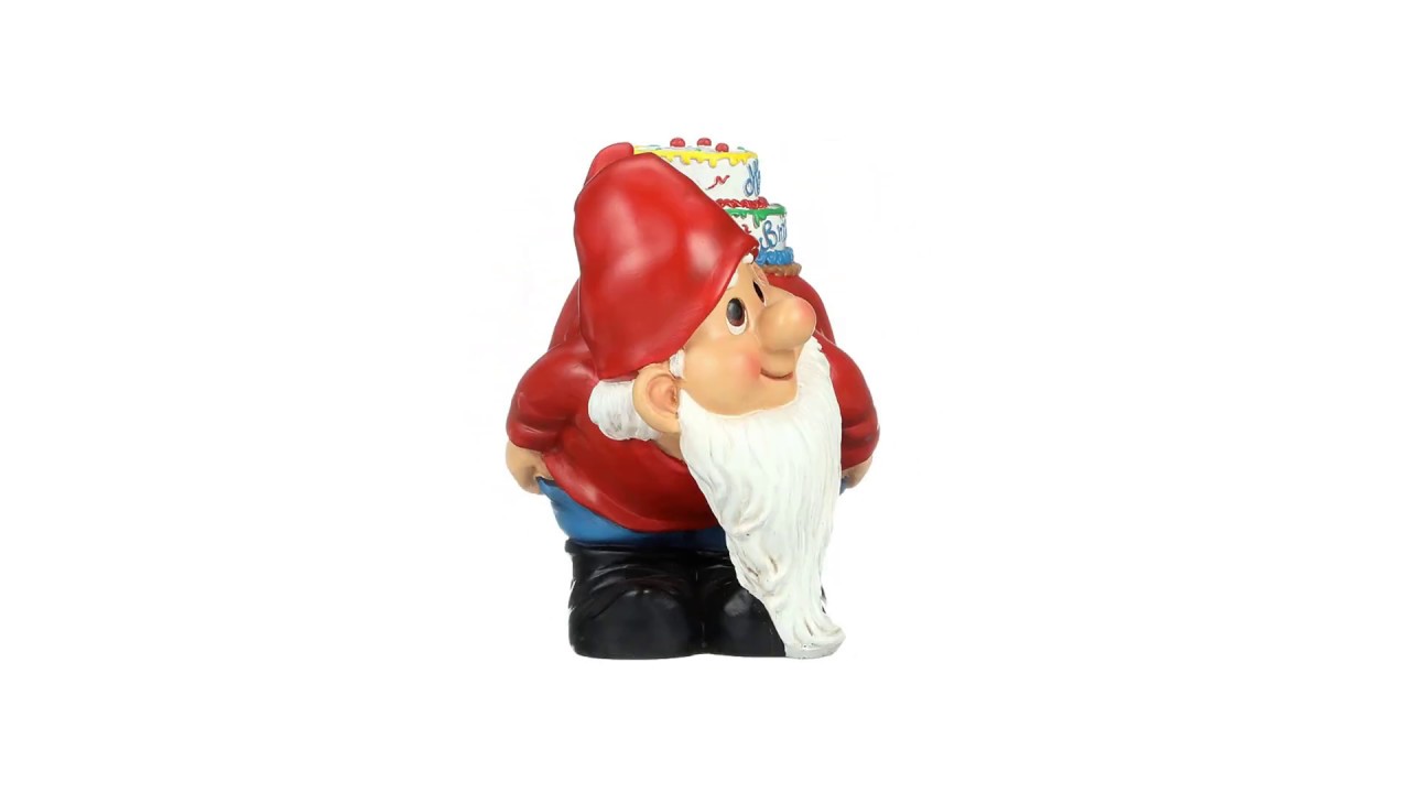 Loonie Moonie Happy Birthday Garden Gnome Statue Video