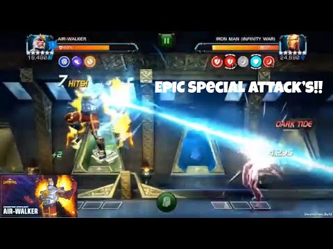 Air-Walker Special Attacks and Gameplay Showcase!! Marvel Contest Of Champions