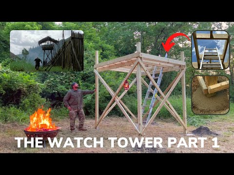 Solo 2 Day Overnight Building a Watch Tower in The Woods and Ham, Turkey and Cheese Sub