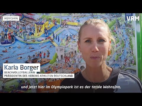 Beachvolleyballerin Karla Borger im Wimmelbild