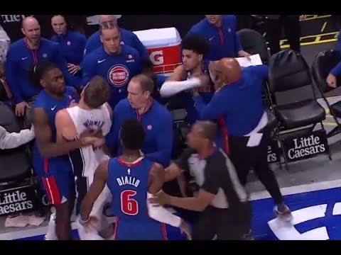 Killian Hayes PUNCH Mo Wagner, sparks fight that gets him ejected after being shoved in back