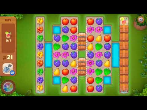 Gardenscapes Level 834 Walkthrough "No Boosters Used"