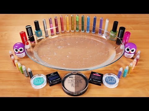 Mixing Makeup, Glitter and Mini Glitter Into Clear Slime ! MOST SATISFYING SLIME VIDEO ! Part 4 Video