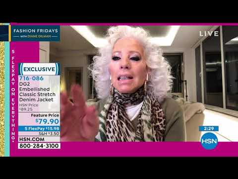 DG2 by Diane Gilman Embellished Classic Stretch Denim Ja...