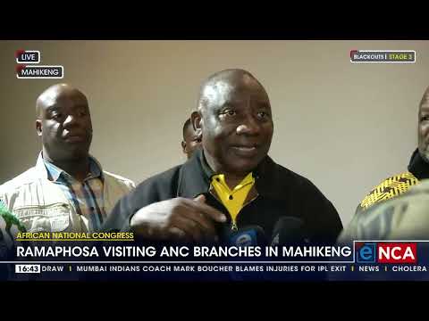 Ramaphosa addresses the media in Mahikeng