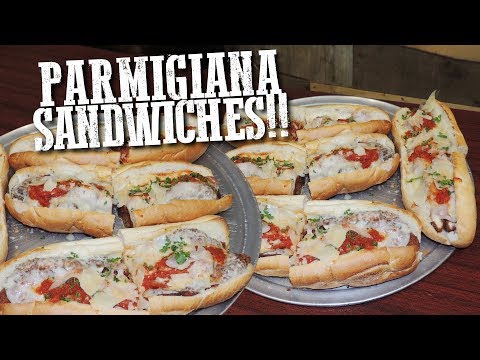 Parmigiana Sandwiches Challenge w/ Chicken, Meatballs, Mushrooms, and Eggplant!! Video