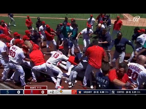 MLB BRAWL - Mariners vs Angels (Video)