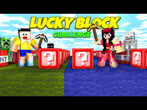 Extreme Red LUCKY BLOCK RACE in Minecraft...🤬