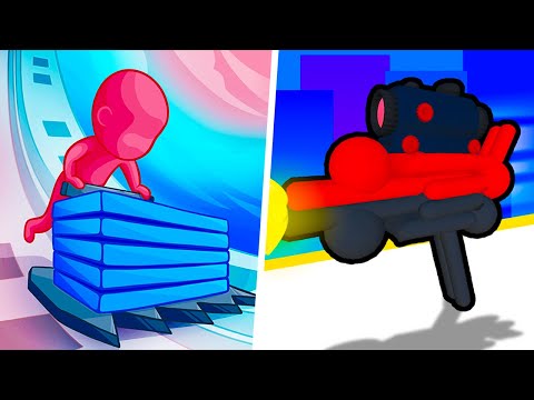 LEVEL UP Stack Colors, Human Gun - 1⭐Max Level Gameplay Walkthrough (Freeplay)