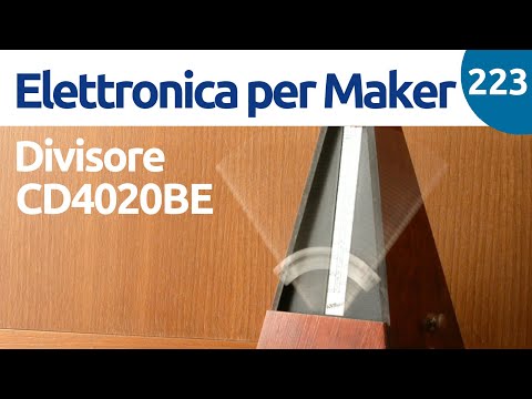 Come dividere un segnale di clock con un contatore binario CD4020BE - Video 223