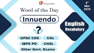 Word of the Day - Innuendo | English Vocabulary | SSC Vocab, Banking English, CAT Vocab, WOTD
